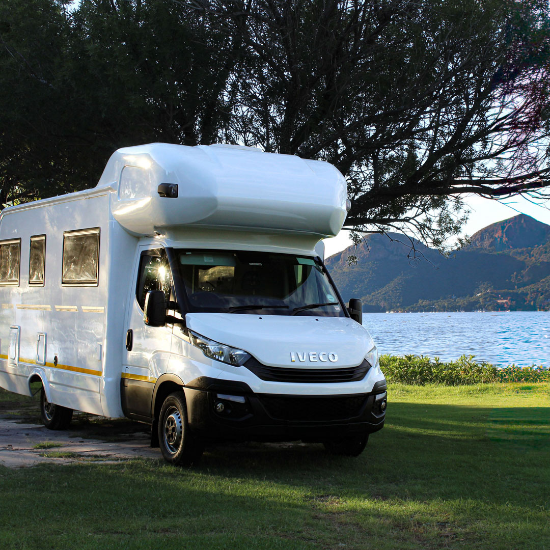 Motorhome Parked by Lake